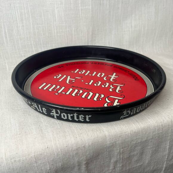 Vintage Barvarian Beer Tin Litho Beer Tray Advertising Mount Carbon Brewery PA - Picture 4 of 9